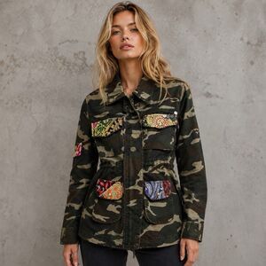 Beautiful Stories NWT Embellished Camo Military Jacket Size A
